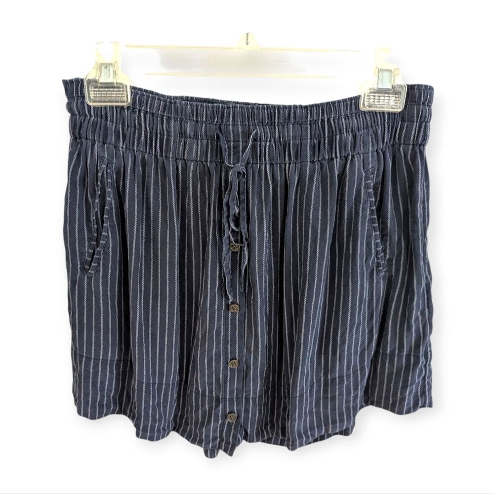 Joie 100% Silk Navy Pinstripe Miniskirt
